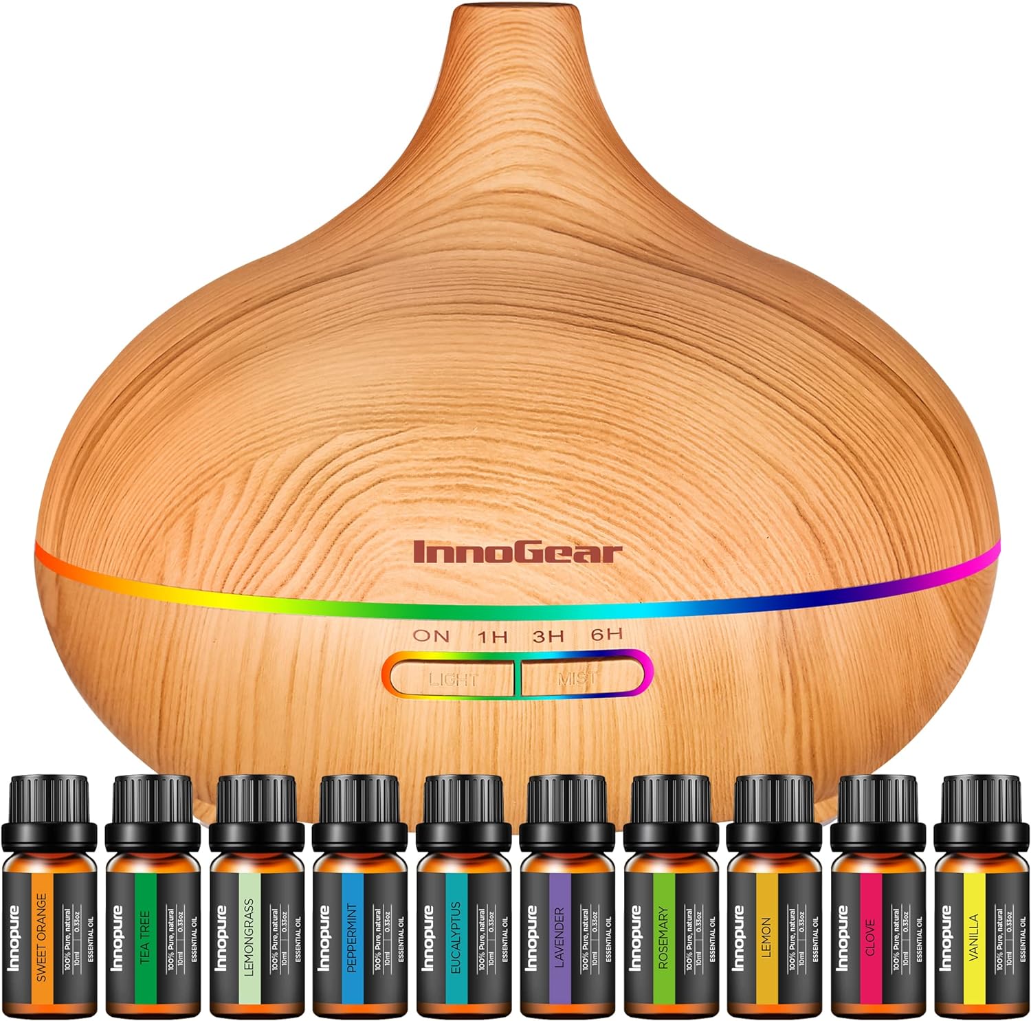 Wood Grain Essential Oil Ultrasonic Diffuser